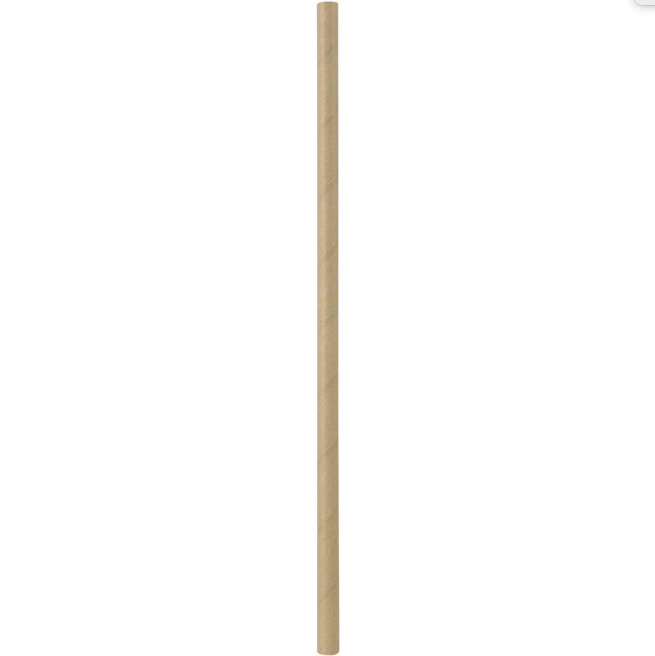 Sugerør, Brun, Papir/Voks, 6x197 (500 stk/pk)