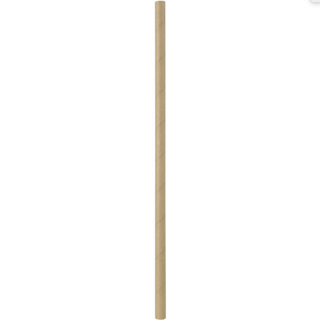 Sugerør, Brun, Papir/Voks, 6x197 (500 stk/pk)