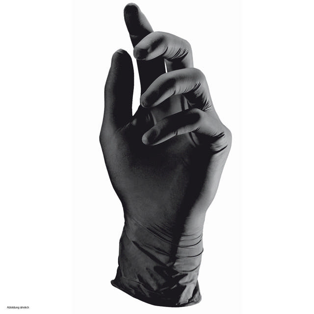 Engangshandske Nitril, Sort u/pudder L (100stk/pk)