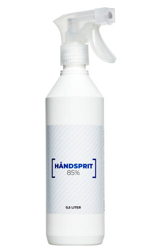 Hånddesinfektion, 85% Flydende m/forstøver, 500ml.