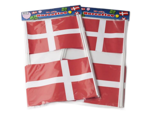 Dannebrogsflag, På Pind, Papir, 28x20 (10stk/pk)