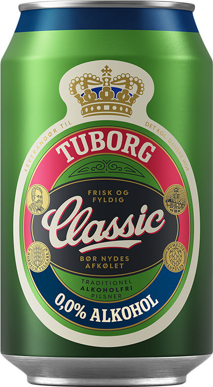 Tuborg Classic 0,0%, Dåse (24x33cl +pant)