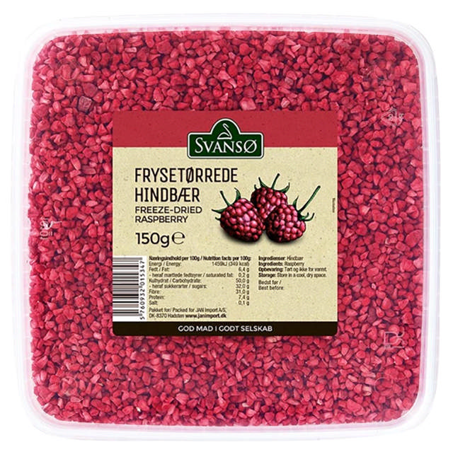 Frysetørret Hindbær, Svansø, 150gr